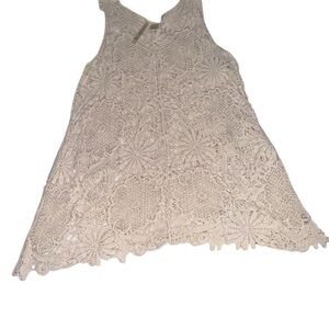 Forgotten Grace Cream Lace Sleeveless Top Size XL